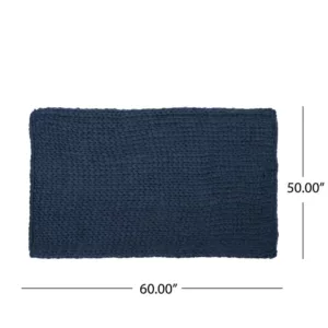 Noble House Marnie Blue Acrylic Throw Blanket