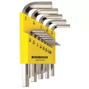 Bondhus Standard Hex End Short Arm L-Wrench Set with BriteGuard Finish (13-Piece)