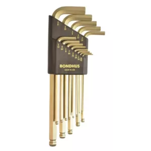 Bondhus Standard Ball End Long Arm L-Wrench Set with GoldGuard Finish (13-Piece)