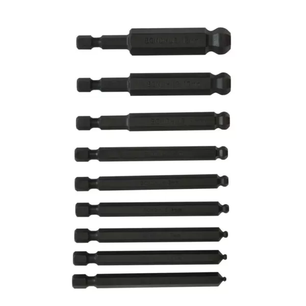 Bondhus Metric Ball End Power Bit Set with ProGuard (9-Piece)