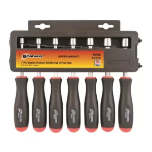 Bondhus Metric Hollow Shaft Nut Driver Set (7-Piece)