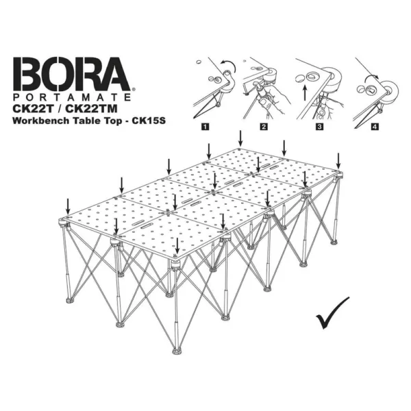 BORA Centipede 24 in. x 48 in. Workbench Top for Sawhorse with 3/4 in. Dog Holes