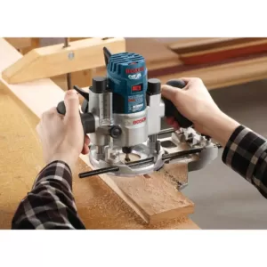 Bosch 12 Amp 2-1/4 HP Plunge and Fixed Base Corded Router Kit with Bonus Guide, Dust Extraction Hood and Adapter