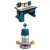 Bosch 15 Amp Corded 27 in. x 18 in. Aluminum Router Table with Bonus 12 Amp Corded 2.25 HP Variable Speed Fixed-Base Router