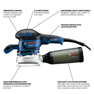 Bosch 3.3 Amp Corded 6 in. Variable Speed Random Orbital Sander/Polisher with Vibration Control