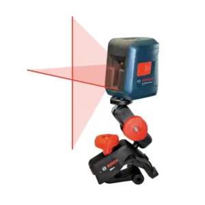 Bosch 30 ft. Self Leveling Cross Line Laser Level with Clamping Mount + Compact Tripod with Extendable Height