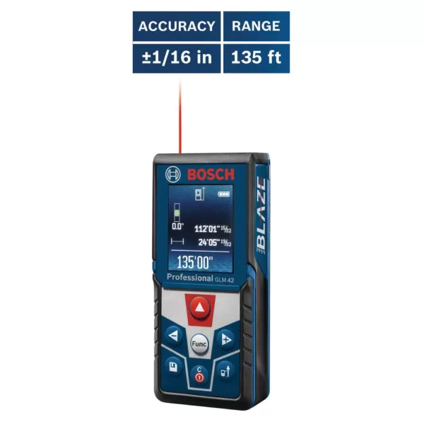 Bosch 100 ft. Self Leveling Cross Line Laser with VisiMax Green Beam+BLAZE 135 ft. Laser Measurer with Full Color Display