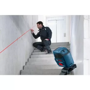 Bosch 165 ft. Laser Distance Measurer with Bluetooth and Full Color Display with Bonus 50 ft. Cross Line Laser Level