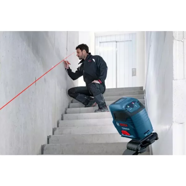 Bosch 165 ft. Laser Distance Measurer with Bluetooth and Full Color Display with Bonus 50 ft. Cross Line Laser Level