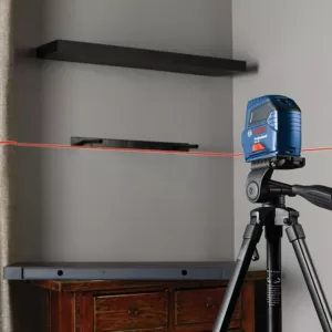 Bosch 165 ft. Laser Distance Measurer with Bluetooth and Full Color Display with Bonus 50 ft. Cross Line Laser Level