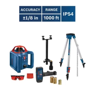 Bosch 800 ft. Self Leveling Rotary Laser Level Kit with Carrying Case