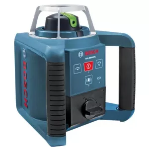 Bosch 1000 ft. Self Leveling Rotary Laser Level Kit with Extra Bright Green Beam (5 Piece)