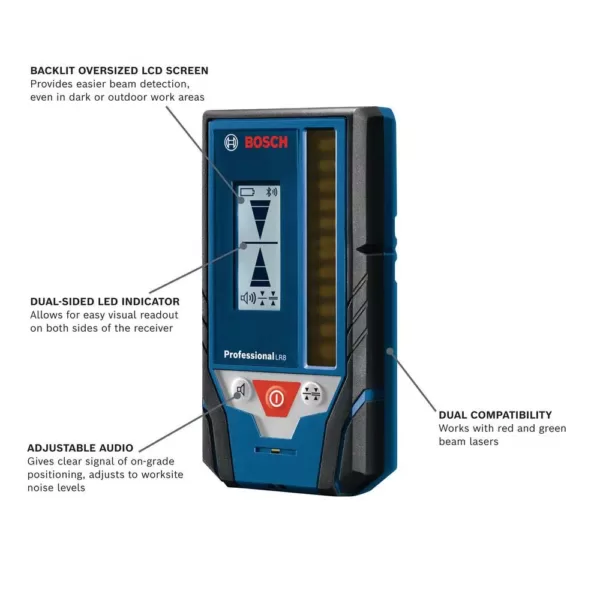 Bosch Red and Green Beam Line Laser Level Receiver