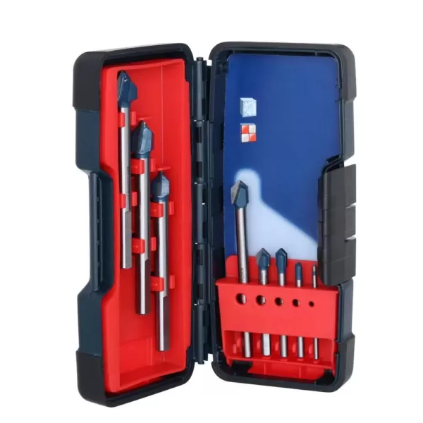 Bosch Carbide-Tipped Glass and Tile Drill Bit Set (8-Piece)