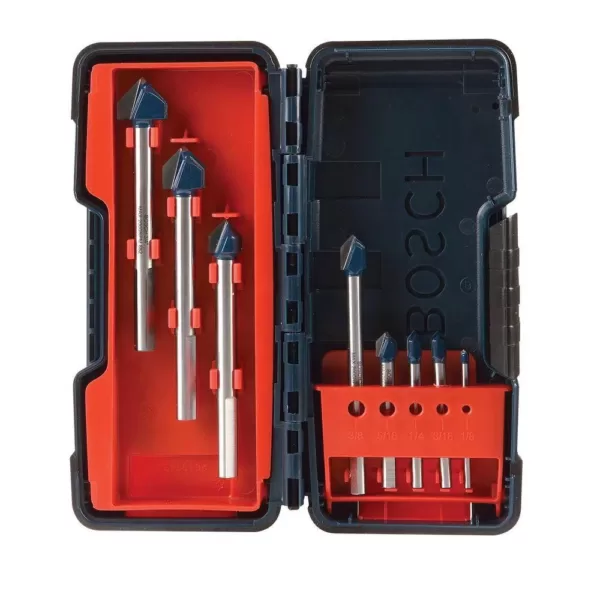 Bosch Carbide-Tipped Glass and Tile Drill Bit Set (8-Piece)