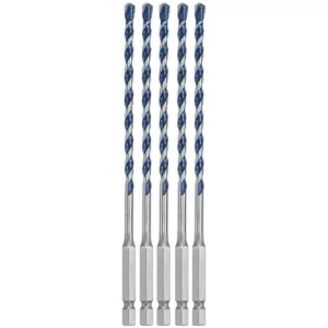 Bosch 3/16 in. x 4 in. x 6 in. BlueGranite Turbo Carbide Hammer Drill Bit for Concrete, Stone and Masonry Drilling (5-Pack)