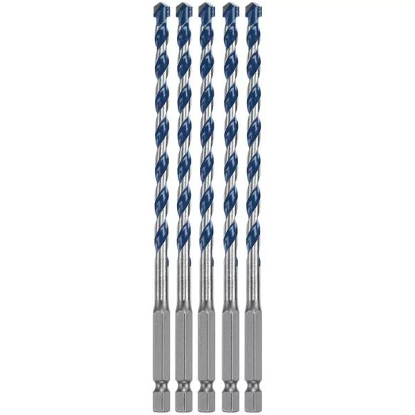 Bosch 1/4 in. x 4 in. x 6 in. BlueGranite Turbo Carbide Hammer Drill Bit for Concrete, Stone, and Masonry Drilling (5-Pack)