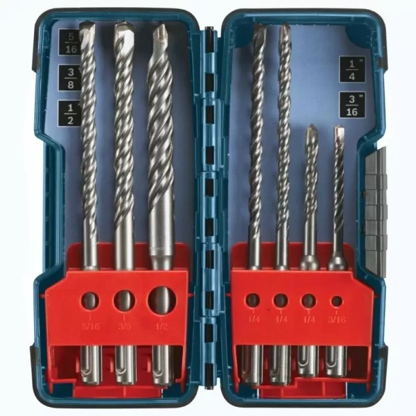 Bosch Carbide-Tipped Rotary SDS-Plus Hammer Bit Set (7-Piece)