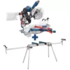 Bosch 15 Amp Corded 10 in Dual-Bevel Sliding Glide Miter Saw with 60-Tooth Carbide Saw Blade and Bonus Folding-Leg Stand