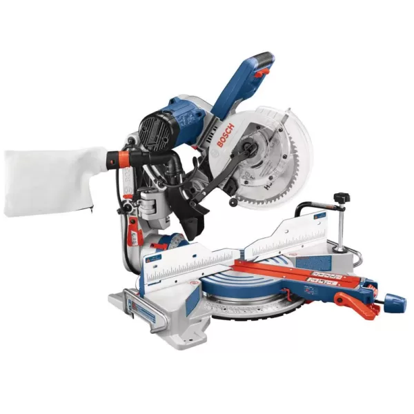 Bosch 15 Amp Corded 10 in Dual-Bevel Sliding Glide Miter Saw with 60-Tooth Carbide Saw Blade and Bonus Folding-Leg Stand