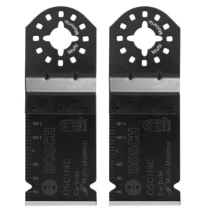 Bosch 1-1/4 in. Carbide-Tooth Plunge Cut Oscillating Tool Blade for Cutting Wood and Metal (2-Pack)