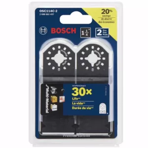 Bosch 1-1/4 in. Carbide-Tooth Plunge Cut Oscillating Tool Blade for Cutting Wood and Metal (2-Pack)