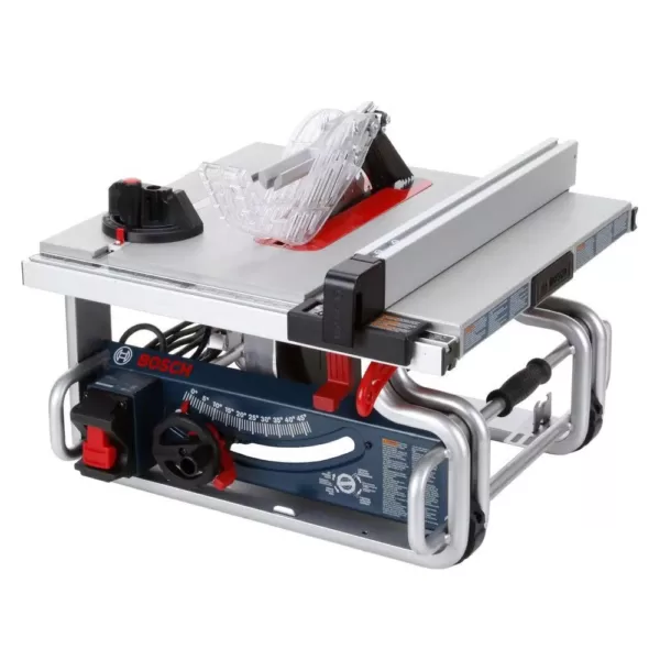 Bosch 15 Amp 10 in. Corded Portable Worksite Bench Table Saw with Smart Guard System and 24-Tooth Carbide Saw Blade