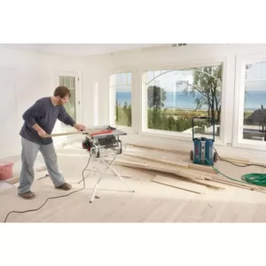 Bosch 15 Amp 10 in. Corded Portable Worksite Bench Table Saw with Smart Guard System and 24-Tooth Carbide Saw Blade