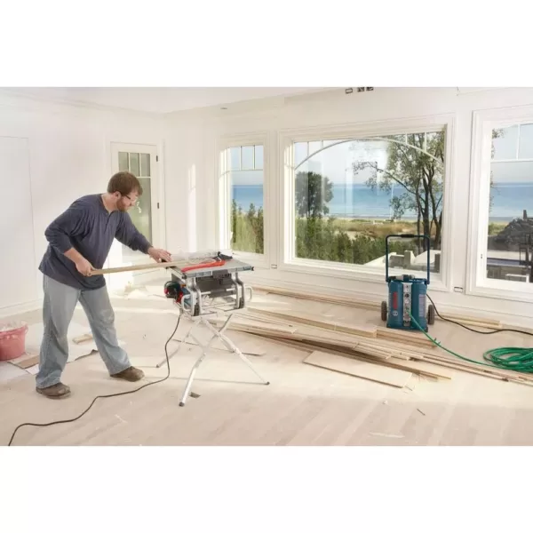 Bosch 15 Amp 10 in. Corded Portable Worksite Bench Table Saw with Smart Guard System and 24-Tooth Carbide Saw Blade