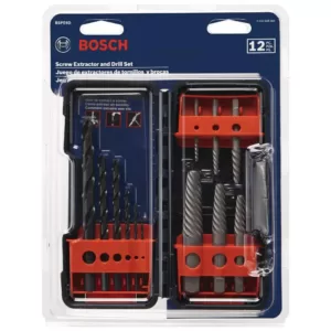 Bosch High-Carbon Steel Spiral Flute Screw Extractor Set (12-Piece)