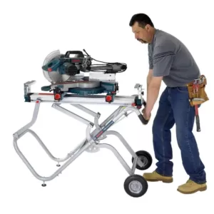 Bosch Portable Folding Gravity Rise Miter Saw Stand with Wheels