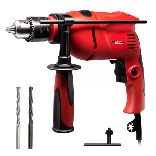 Boyel Living 6.4 Amp Corded 1/2 in. Power Drill Driver Hammer Drill with Variable Speed and Rotatable Handle