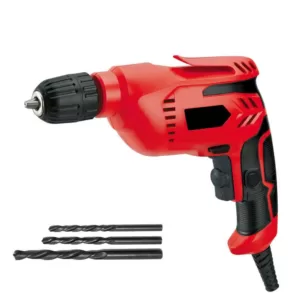 Boyel Living 5 Amp Corded 3/8 in. Red Power Drill Driver Reversible with  Lock-on Button