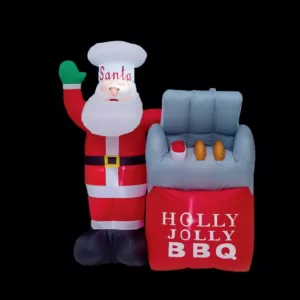 Brite Star 5 ft. H x 3.4 ft. W BBQ Santa Inflatable Airblown