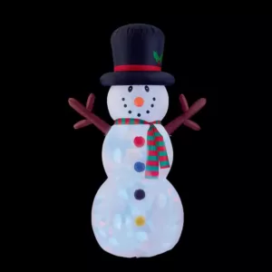 Brite Star 4.8 ft. W x 8 ft. H Snowman with Disco Lights Inflatable Airblown