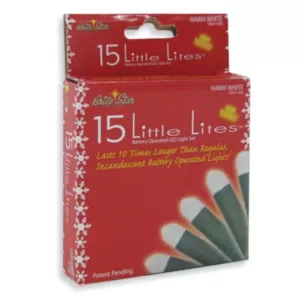 Brite Star Battery Operated 15-Light Warm White 5mm Little Light LED Light Set (Set of 2)