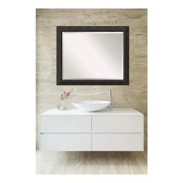 Amanti Art Signore 33 in. W x 27 in. H Framed Rectangular Bathroom Vanity Mirror in Bronze