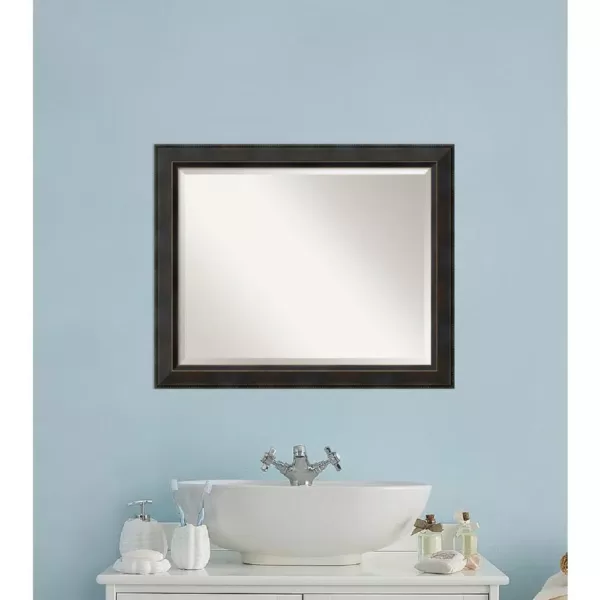 Amanti Art Signore 33 in. W x 27 in. H Framed Rectangular Bathroom Vanity Mirror in Bronze