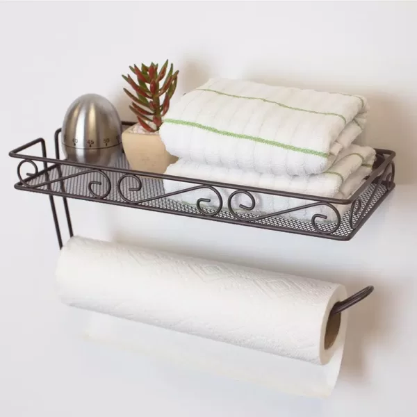 Home Basics Scroll Collection Wall-Mount Bronze Paper Towel