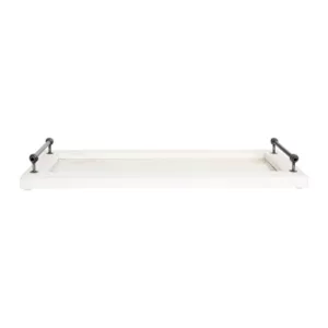 3R Studios White Decorative Tray with Handles