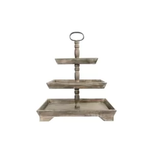 3R Studios Brown Decorative 3-Tier Tray