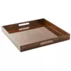 Abigails 17.75 in. L x 17.75 in. W x 2 in. H Brown Wooden Lacquer Square Tray