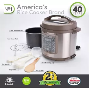 AROMA 4 Qt. Brown Electric Multi-Cooker with Aluminum Pot