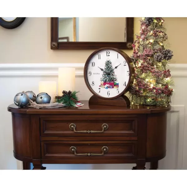 Bulova Holiday Sounds Hardwood Case Table Clock