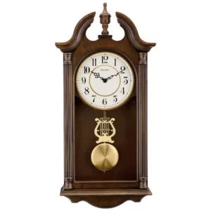 Bulova 20.5 in. H x 9.75 in. W Pendulum Chime Wall Clock