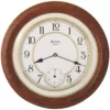 Bulova 14 in. Solid Oak Wall Clock