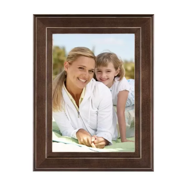 DesignOvation Kieva 5 in. x 7 in. Brown Picture Frame (Set of 6)