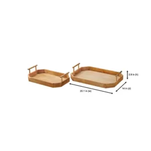 Home Decorators Collection Home Decorators Collection Natural Wood Decorative Octagonal Tray (Set of 2)