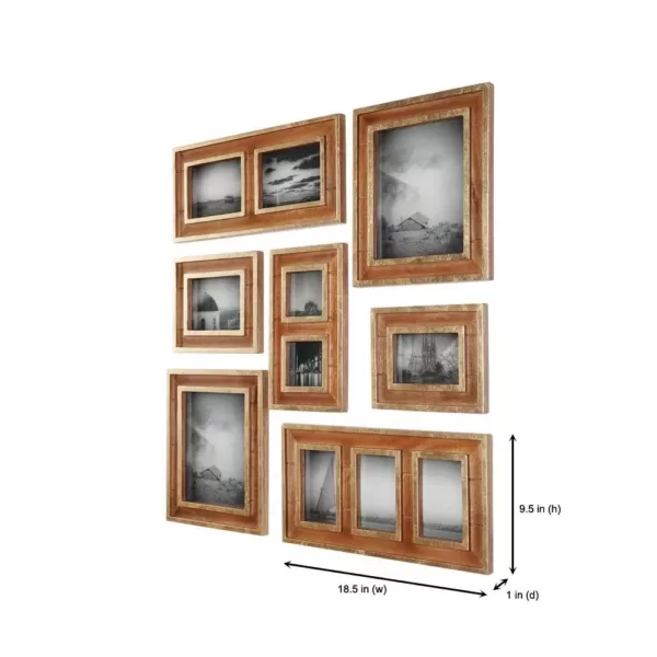 Home Decorators Collection Home Decorators Collection Natural Wood and Gold Gallery Wall Picture Frames (Set of 7)