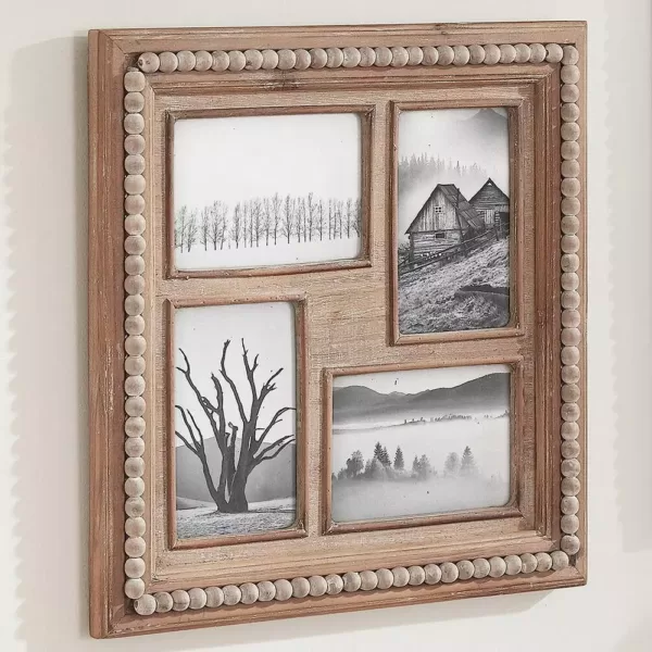 Home Decorators Collection 4" x 6" Natural Beaded Wood 4-Opening Picture Frame